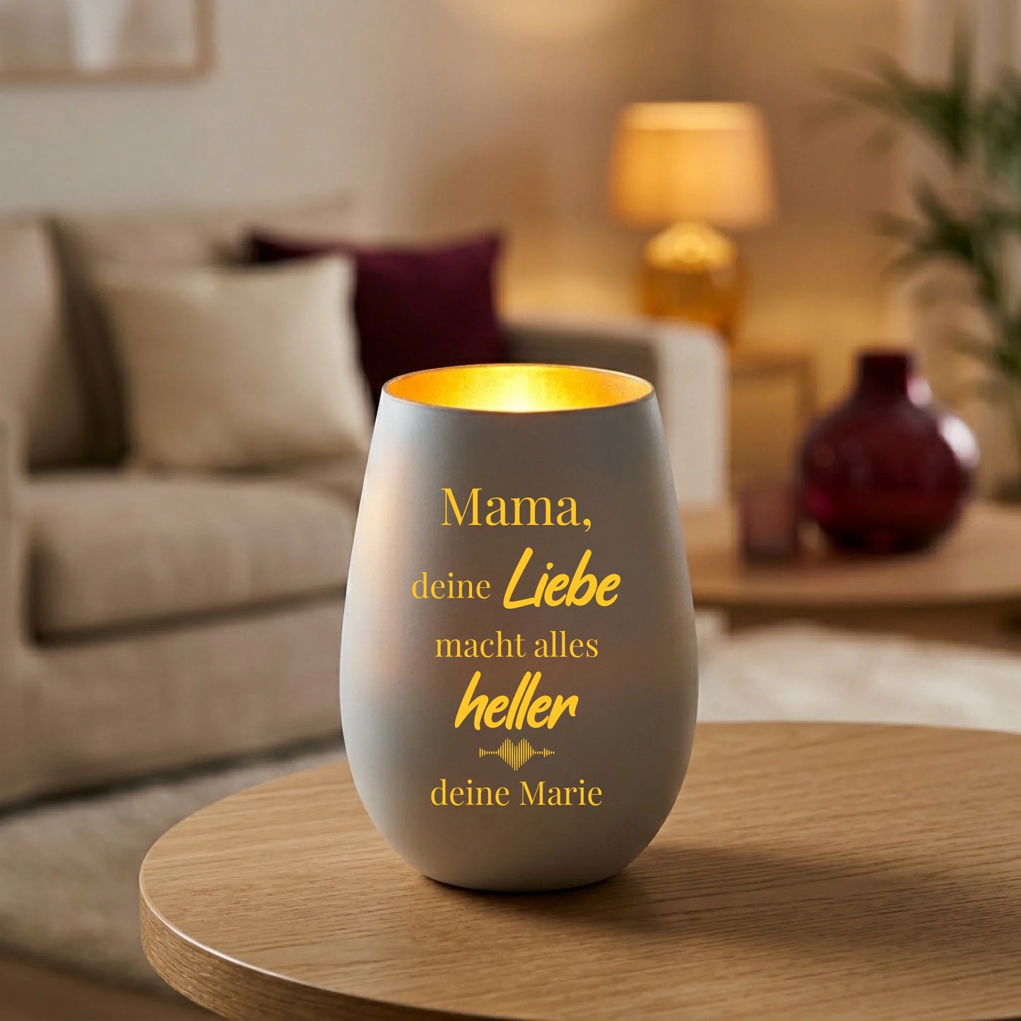 Mockup Laterne weiß gold
