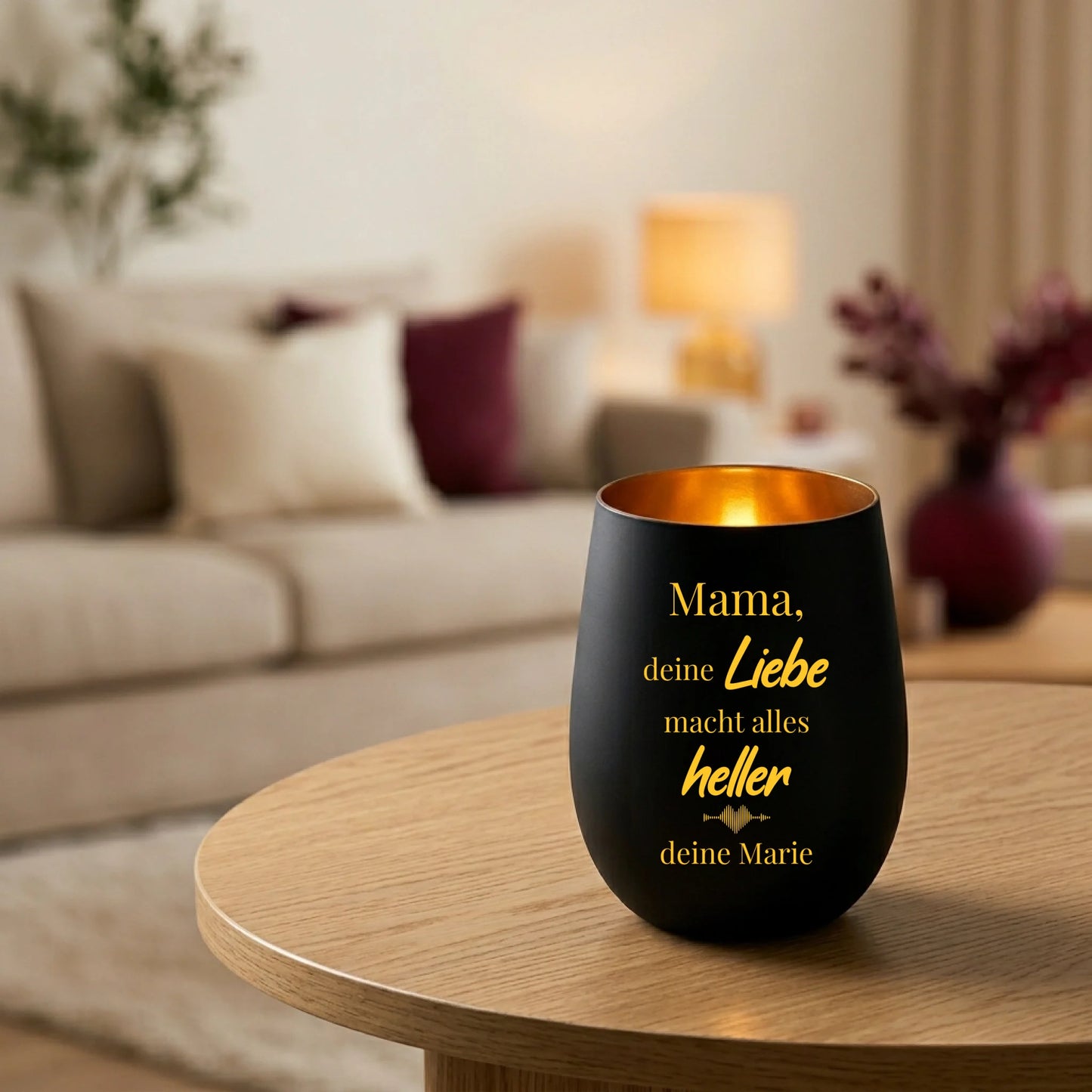 Mockup Laterne schwarz gold