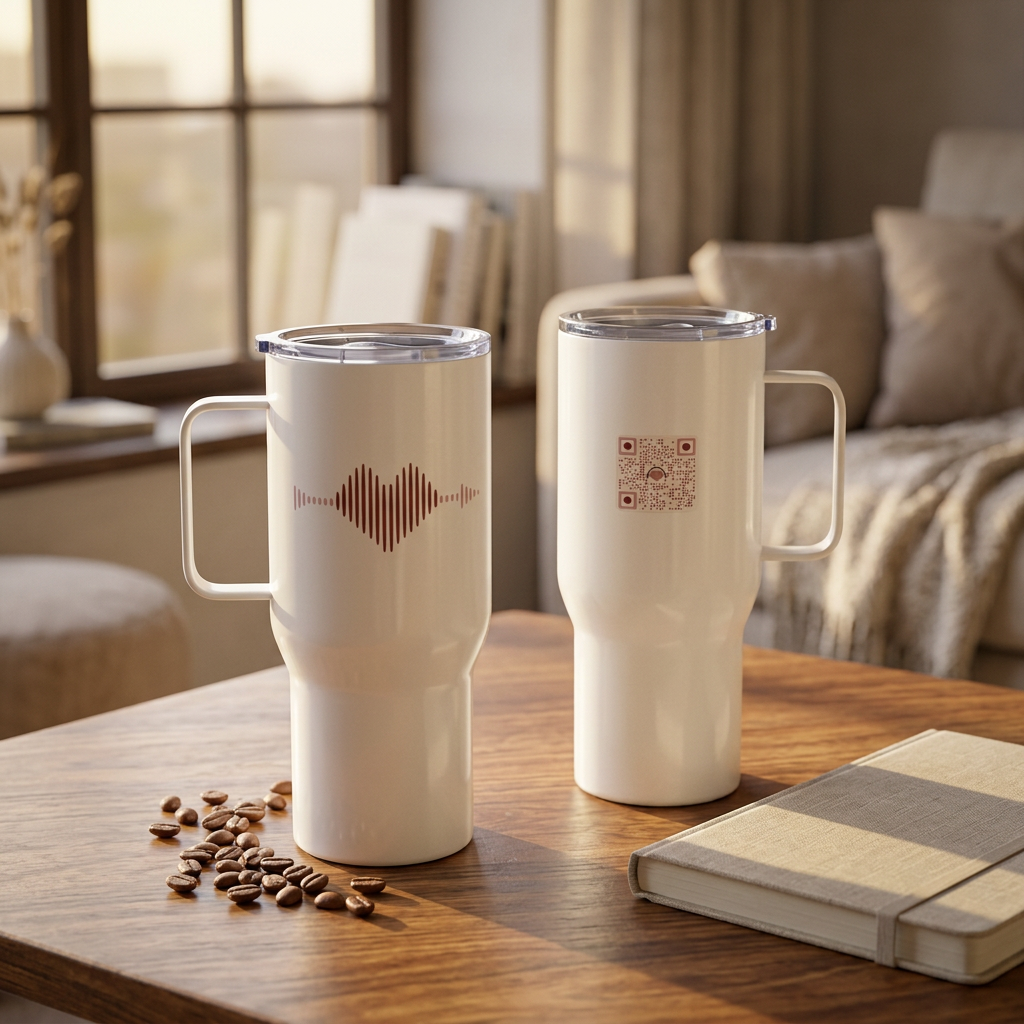 Travel Mug mit QR-Code